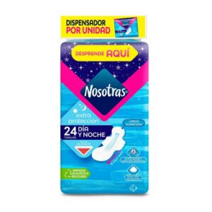 Toallas Protectoras Nosotras Extra Proteccion Dia y Noche x24unds