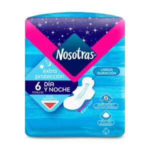 Toallas Protectoras Nosotras Extra Proteccion Dia y Noche x6Unds